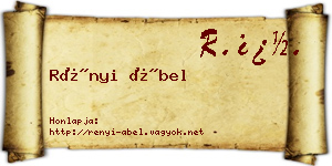 Rényi Ábel névjegykártya
